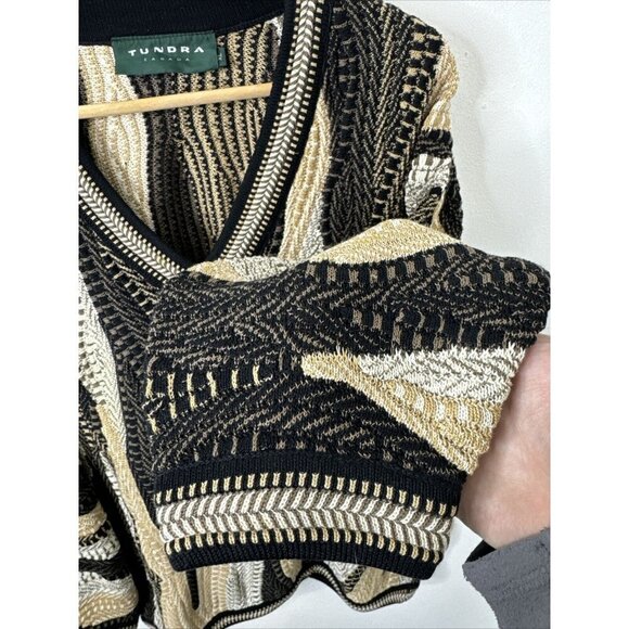 Tundra 3D Sweater Men XL Cotton Biggie Cosby 90s Textured Hip Hop - Picture 3 of 8